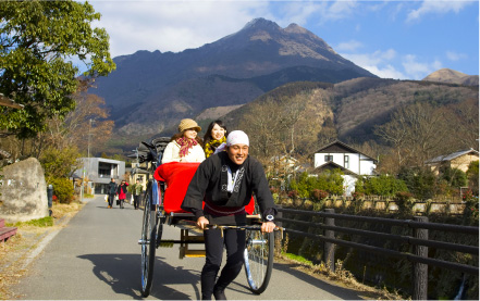 人力車で湯布院観光